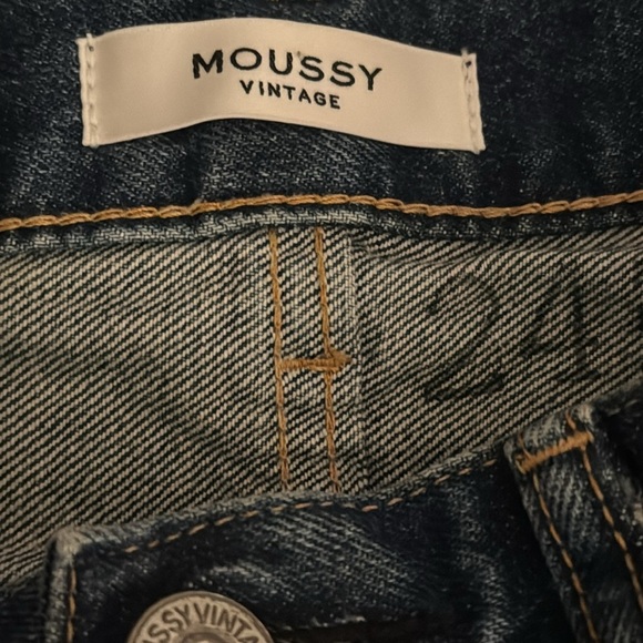 MOUSSY Revolve Denim Jeans Size 24 High Rise Ankle Straight‎ Wide Leg Boyfriend - Picture 6 of 9
